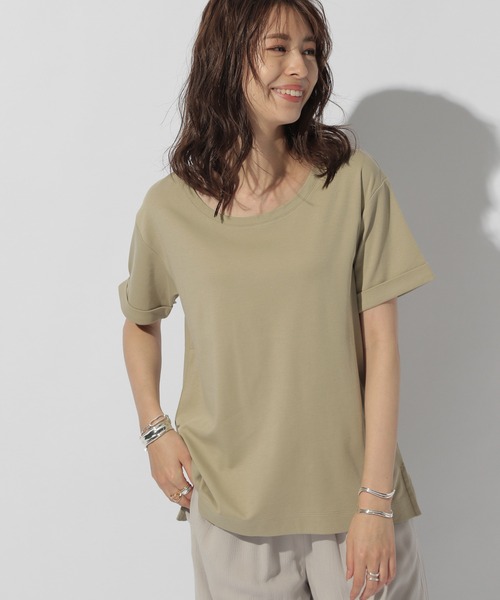 BAYFLOW(ベイフロー)の「シルケットCネックTシャツ2(Tシャツ/カットソー・レディース・ライトグレー/ブラック/ベージュ/チャコール・SMALL/MEDIUM)」の11枚目の写真