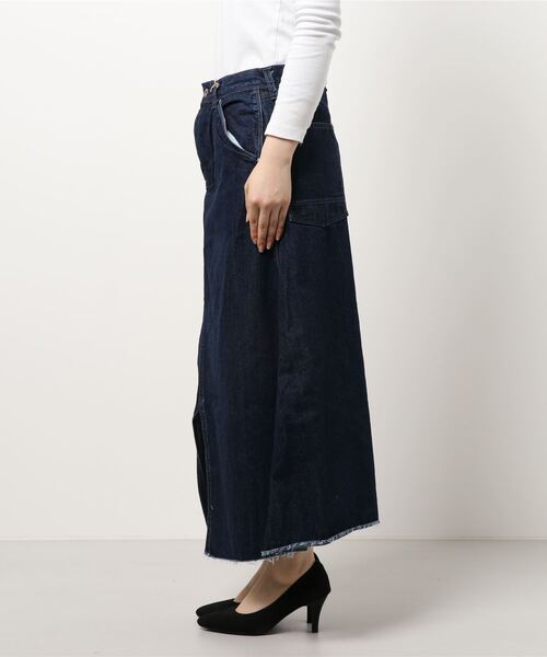 OLD BETTY'S（オールドベティーズ）の「Denim Painter Remake Skirt /デニム ペインター リメイク スカート（デニムスカート・レディース・インディゴブルー・FREE）」の3枚目の写真
