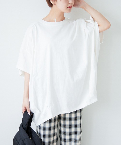 Heather（ヘザー）の「コクーンオーバーＴＥＥ　957016（Tシャツ/カットソー・レディース・ホワイト/オレンジ/ブラック・FREE）」の2枚目の写真