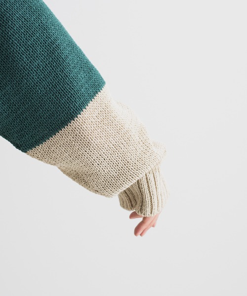 NEONSIGN(ネオンサイン)の「NEONSIGN ネオンサイン / EIGHTY-EIGHT JUMPER エイティーエイティージャンパー バイカラー切り替えオーバーサイズニット セーター / N1545(ニット/セーター・メンズ・ブラック×グレー/グリーン系その他・44/46/48)」の16枚目の写真