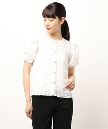 ギンガムチェックシアーブラウス