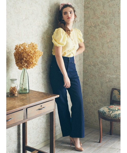 Maison de FLEUR（メゾンドフルール）の「ギンガムチェックシアーブラウス（シャツ/ブラウス・レディース・ライトグレー/イエロー/オフホワイト・FREE）」の13枚目の写真