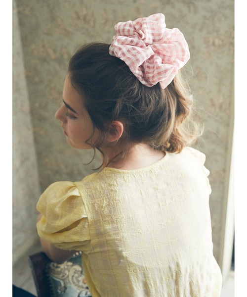 Maison de FLEUR（メゾンドフルール）の「ギンガムチェックシアーブラウス（シャツ/ブラウス・レディース・ライトグレー/イエロー/オフホワイト・FREE）」の14枚目の写真