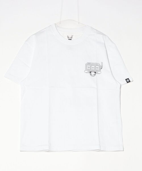 HIPANDA(ハイパンダ)の「HIPANDA ハイパンダ メンズ BROコラボ スロットマシーンキャラクタープリント 半袖Tシャツ(Tシャツ/カットソー・メンズ・ホワイト/ブラック・MEDIUM/SMALL/X-LARGE/LARGE)」の2枚目の写真