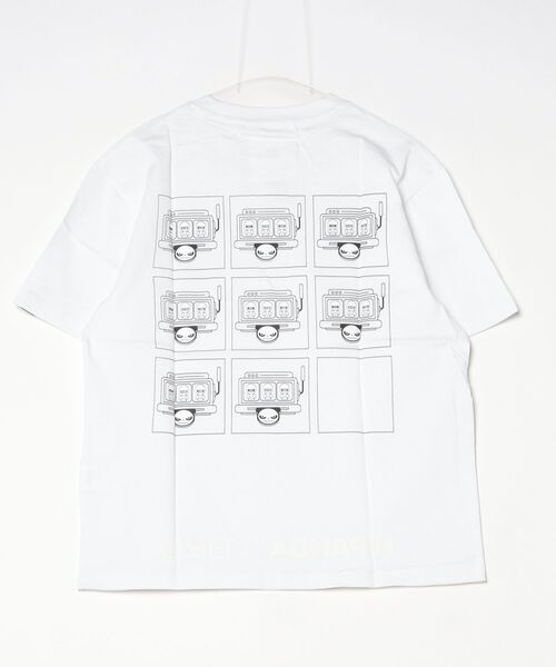 HIPANDA(ハイパンダ)の「HIPANDA ハイパンダ メンズ BROコラボ スロットマシーンキャラクタープリント 半袖Tシャツ(Tシャツ/カットソー・メンズ・ホワイト/ブラック・MEDIUM/SMALL/X-LARGE/LARGE)」の4枚目の写真