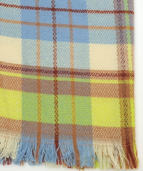 チチカカ（チチカカ）の「トグル付きチェックポンチョ（ストール/ショール・レディース・ベージュ/グリーン・FREE）」の20枚目の写真