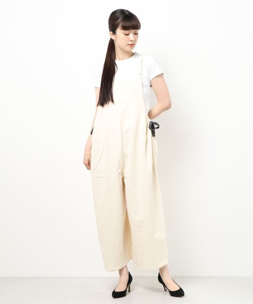 Samansa Mos2（サマンサ モスモス）の「脇リボンキャミサロペット（サロペット/オーバーオール・レディース・ブラック/キナリ/チャコールグレー/ベージュ・ﾌﾘ-）」の5枚目の写真