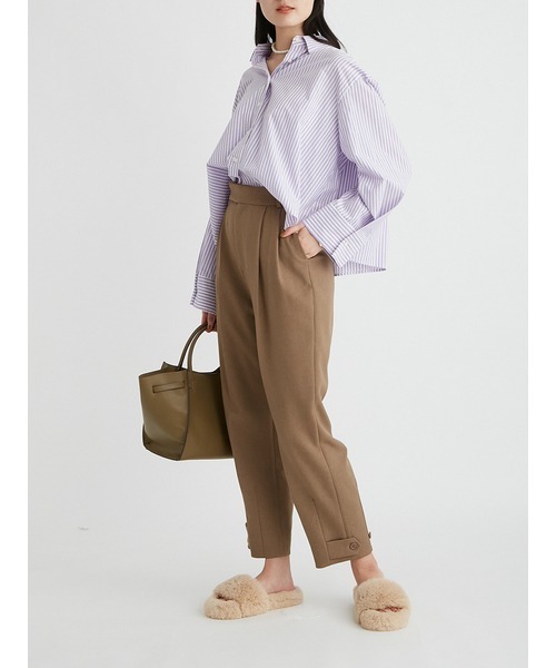 Mila Owen（ミラオーウェン）の「後ヨークギャザー短丈シャツ（シャツ/ブラウス・レディース・ホワイト/パープル/イエロー・1/0）」の13枚目の写真