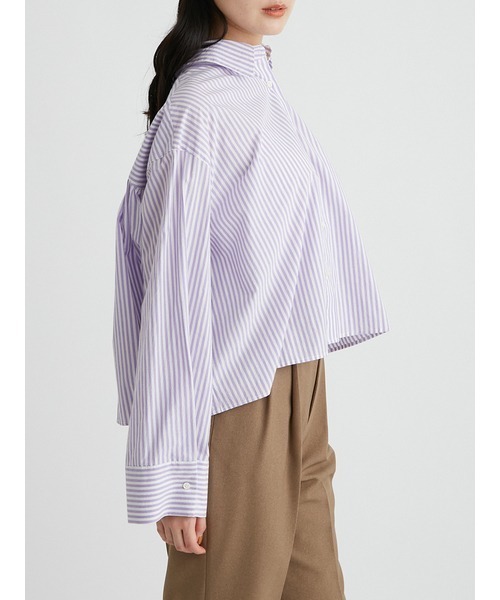 Mila Owen（ミラオーウェン）の「後ヨークギャザー短丈シャツ（シャツ/ブラウス・レディース・ホワイト/パープル/イエロー・1/0）」の9枚目の写真