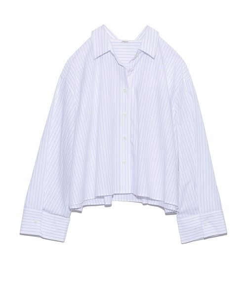 Mila Owen（ミラオーウェン）の「後ヨークギャザー短丈シャツ（シャツ/ブラウス・レディース・ホワイト/パープル/イエロー・1/0）」の5枚目の写真