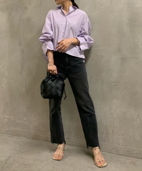 Mila Owen（ミラオーウェン）の「後ヨークギャザー短丈シャツ（シャツ/ブラウス・レディース・ホワイト/パープル/イエロー・1/0）」の18枚目の写真