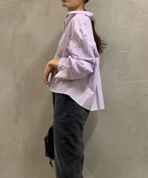 Mila Owen（ミラオーウェン）の「後ヨークギャザー短丈シャツ（シャツ/ブラウス・レディース・ホワイト/パープル/イエロー・1/0）」の19枚目の写真