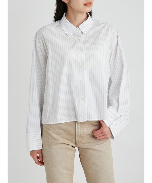 Mila Owen（ミラオーウェン）の「後ヨークギャザー短丈シャツ（シャツ/ブラウス・レディース・ホワイト/パープル/イエロー・1/0）」の21枚目の写真