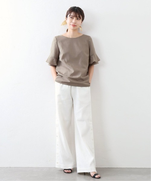 La TOTALITE（ラトータリテ）の「《追加3》ラッフルスリーブブラウス【手洗い可能】◆（シャツ/ブラウス・レディース・ブラウン/ブラック/ピンク・FREE）」の14枚目の写真