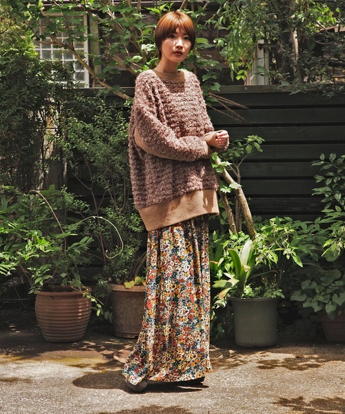 AVIE（アビィ）の「インポート花柄プリントボリュームギャザーマキシドレス（ワンピース・レディース・ブラウン・38）」の20枚目の写真