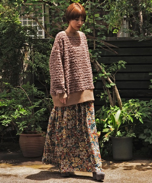 AVIE（アビィ）の「インポート花柄プリントボリュームギャザーマキシドレス（ワンピース・レディース・ブラウン・38）」の19枚目の写真