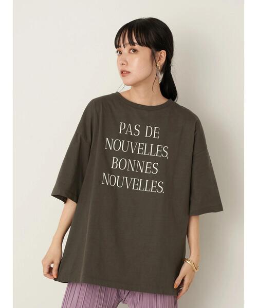 earth music&ecology（アースミュージックアンドエコロジー）の「PAS DE NOUVELLES びっぐT ＊（Tシャツ/カットソー・レディース・チャコールグレー/オフホワイト・FREE）」の13枚目の写真