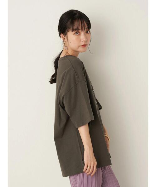 earth music&ecology（アースミュージックアンドエコロジー）の「PAS DE NOUVELLES びっぐT ＊（Tシャツ/カットソー・レディース・チャコールグレー/オフホワイト・FREE）」の14枚目の写真