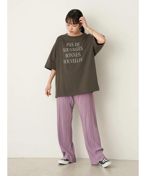 earth music&ecology（アースミュージックアンドエコロジー）の「PAS DE NOUVELLES びっぐT ＊（Tシャツ/カットソー・レディース・チャコールグレー/オフホワイト・FREE）」の17枚目の写真