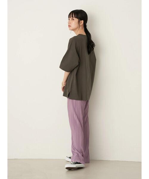 earth music&ecology（アースミュージックアンドエコロジー）の「PAS DE NOUVELLES びっぐT ＊（Tシャツ/カットソー・レディース・チャコールグレー/オフホワイト・FREE）」の21枚目の写真