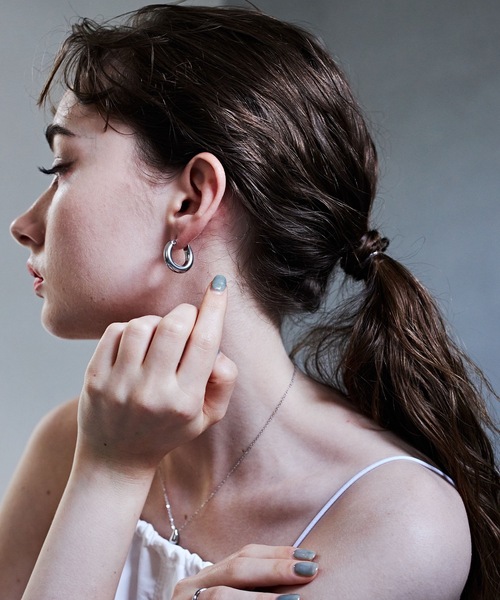 CENE（セネ）の「【CENE】セネ/シンプルフープピアス（ピアス（両耳用）・レディース・ゴールド/シルバー・FREE）」の10枚目の写真