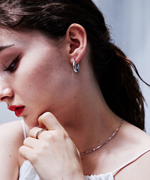 CENE（セネ）の「【CENE】セネ/シンプルフープピアス（ピアス（両耳用）・レディース・ゴールド/シルバー・FREE）」の12枚目の写真