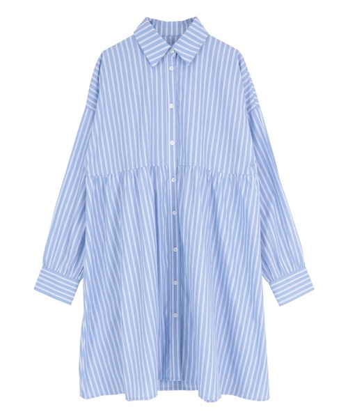 titivate（ティティベイト）の「ﾊﾞｯｸﾃｨｱｰﾄﾞﾐﾆﾜﾝﾋﾟｰｽ（シャツワンピース・レディース・ブルー系その他/ブラック/オフホワイト・L/S/M）」の21枚目の写真