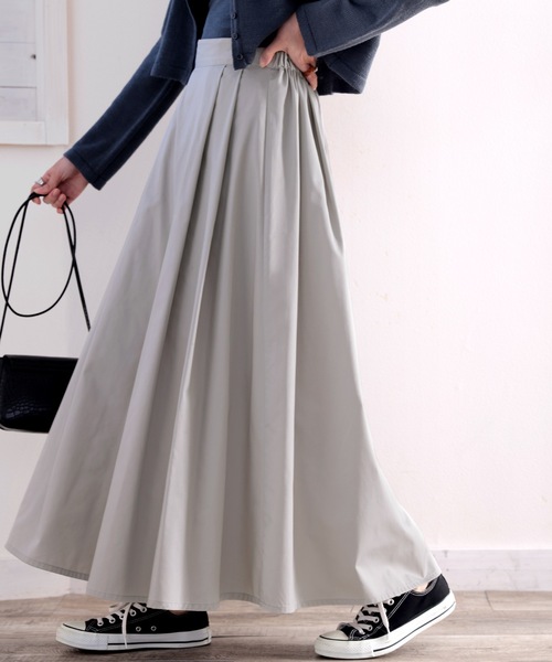 classicalelf（クラシカルエルフ）の「ふわり舞う。タックフレアボリュームスカート（スカート・レディース・アイボリー/ブラック/ベージュ/モカ/ライトグレー・LARGE/X-LARGE/MEDIUM/SMALL）」の4枚目の写真