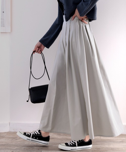 classicalelf（クラシカルエルフ）の「ふわり舞う。タックフレアボリュームスカート（スカート・レディース・アイボリー/ブラック/ベージュ/モカ/ライトグレー・LARGE/X-LARGE/MEDIUM/SMALL）」の14枚目の写真