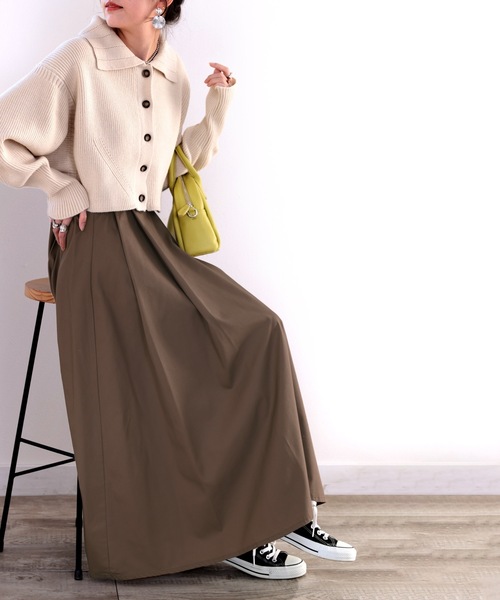 classicalelf（クラシカルエルフ）の「ふわり舞う。タックフレアボリュームスカート（スカート・レディース・アイボリー/ブラック/ベージュ/モカ/ライトグレー・LARGE/X-LARGE/MEDIUM/SMALL）」の17枚目の写真