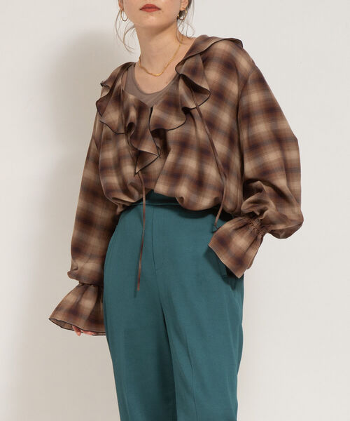 セール オンブレーチェックフリルブラウス シャツ ブラウス Grace Grace グラスグラス のファッション通販 Zozotown