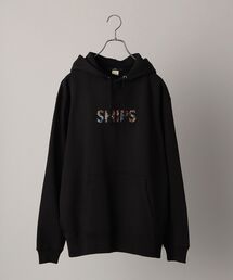 【WEB限定】SHIPS: フラワー柄 SHIPS ロゴ ユニセックス スウェット パーカー