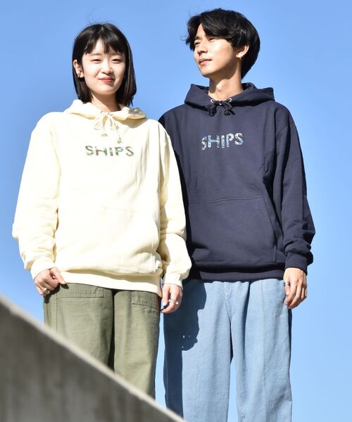 SHIPS(シップス)の「【WEB限定】SHIPS: フラワー柄 SHIPS ロゴ ユニセックス スウェット パーカー(パーカー・メンズ・ピンク/ネイビー/ブラック/オフホワイト・MEDIUM/LARGE/SMALL/X-LARGE)」の10枚目の写真