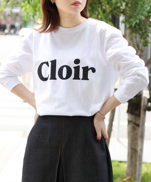 HER CLOSET（ハークローゼット）の「【HERCLOSET】WEB限定CloirロゴロンT 新色追加 WEB LIMITED CLOIR LOGO LONG TEE NEW COLOR（Tシャツ/カットソー・レディース・ブラック/チャコールグレー/ホワイト/ブラウン/ネイビー・S/L/M）」の21枚目の写真