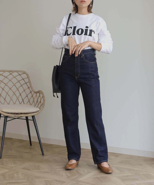 HER CLOSET（ハークローゼット）の「【HERCLOSET】WEB限定CloirロゴロンT 新色追加 WEB LIMITED CLOIR LOGO LONG TEE NEW COLOR（Tシャツ/カットソー・レディース・ブラック/チャコールグレー/ホワイト/ブラウン/ネイビー・S/L/M）」の8枚目の写真