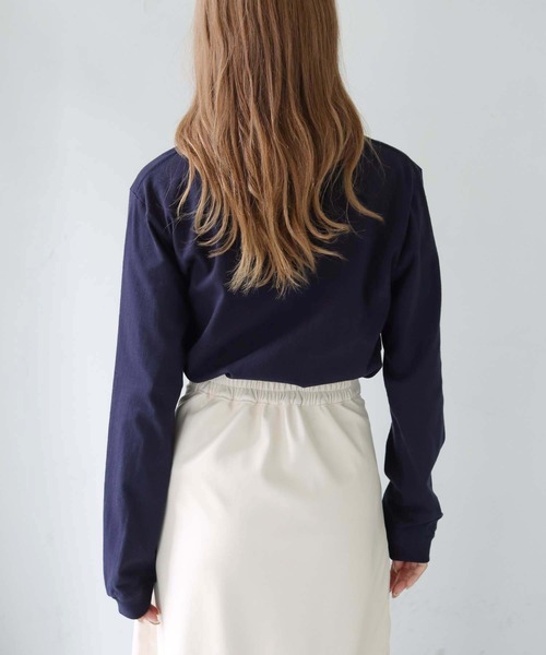HER CLOSET（ハークローゼット）の「【HERCLOSET】WEB限定CloirロゴロンT 新色追加 WEB LIMITED CLOIR LOGO LONG TEE NEW COLOR（Tシャツ/カットソー・レディース・ブラック/チャコールグレー/ホワイト/ブラウン/ネイビー・S/L/M）」の10枚目の写真