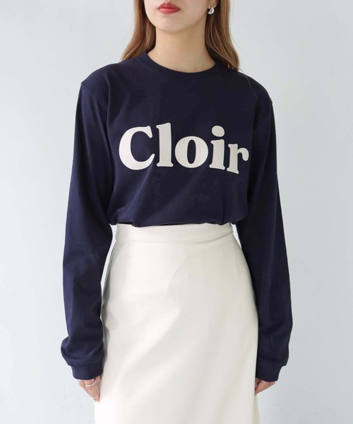 HER CLOSET（ハークローゼット）の「【HERCLOSET】WEB限定CloirロゴロンT 新色追加 WEB LIMITED CLOIR LOGO LONG TEE NEW COLOR（Tシャツ/カットソー・レディース・ブラック/チャコールグレー/ホワイト/ブラウン/ネイビー・S/L/M）」の12枚目の写真