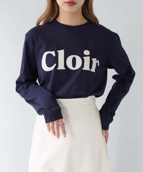 HER CLOSET（ハークローゼット）の「【HERCLOSET】WEB限定CloirロゴロンT 新色追加 WEB LIMITED CLOIR LOGO LONG TEE NEW COLOR（Tシャツ/カットソー・レディース・ブラック/チャコールグレー/ホワイト/ブラウン/ネイビー・S/L/M）」の16枚目の写真
