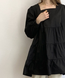 ISOOK | Square neck tiered blouse / スクエアネックティアードブラウス(チュニック)
