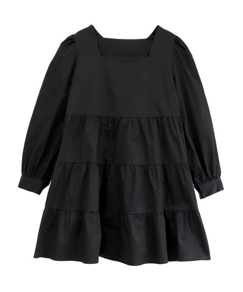 ISOOK（アイスー）の「Square neck tiered blouse / スクエアネックティアードブラウス（チュニック・レディース・ホワイト/ブラック・FREE）」の8枚目の写真