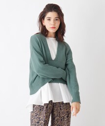 OPAQUE.CLIP（オペークドットクリップ）の「◆ノットヤーン　ワイドキーネックニット【WEB限定アイテム】（ニット/セーター）」