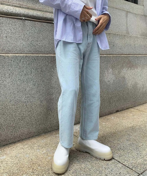 HEYUMM(ヘユム)の「ルーズシルエットデニムパンツ(デニムパンツ・レディース・ブラック/ライトインディゴブルー/ワンウォッシュ・ONE)」の13枚目の写真