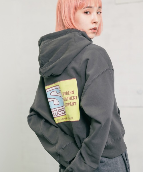 STUSSY（ステューシー）の「STUSSY/ステューシー AGNESS BOXY CROP HOOD FLEECE フーディー（パーカー・メンズ・チャコールグレー/アッシュグレー・L）」の22枚目の写真