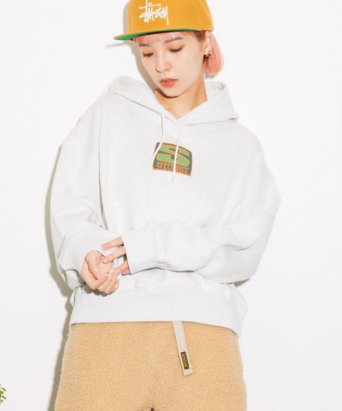 STUSSY（ステューシー）の「STUSSY/ステューシー AGNESS BOXY CROP HOOD FLEECE フーディー（パーカー・メンズ・チャコールグレー/アッシュグレー・L）」の6枚目の写真