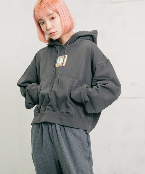 STUSSY（ステューシー）の「STUSSY/ステューシー AGNESS BOXY CROP HOOD FLEECE フーディー（パーカー・メンズ・チャコールグレー/アッシュグレー・L）」の10枚目の写真