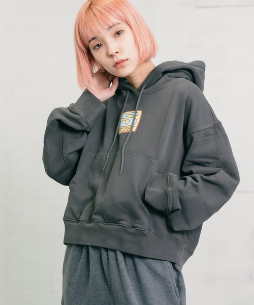 STUSSY（ステューシー）の「STUSSY/ステューシー AGNESS BOXY CROP HOOD FLEECE フーディー（パーカー・メンズ・チャコールグレー/アッシュグレー・L）」の18枚目の写真