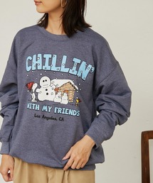 BONbazaar | 【PEANUTS/ピーナッツ】スヌーピープリントスウェット「CHILLING」Lサイズ(スウェット)
