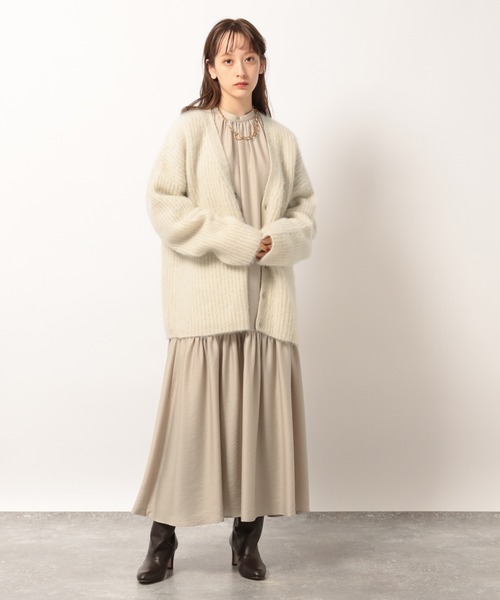 BABYLONE（バビロン）の「BABYLONE / ソフトドビーマキシワンピース【手洗い可】（ワンピース・レディース・ブラック/ベージュ・フリー）」の10枚目の写真