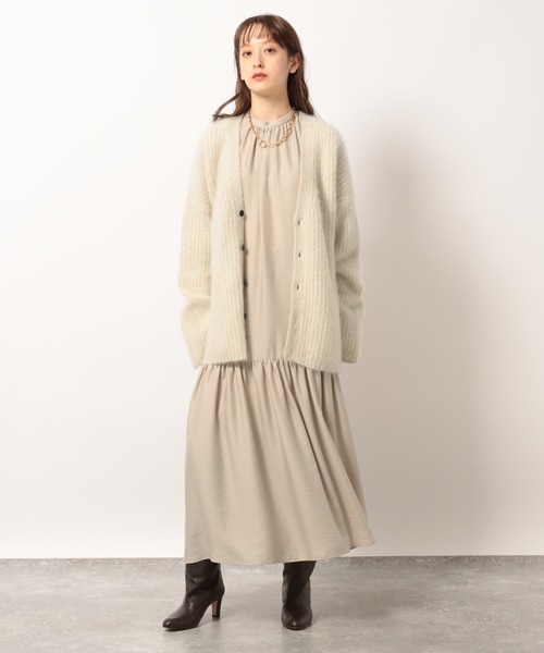 BABYLONE（バビロン）の「BABYLONE / ソフトドビーマキシワンピース【手洗い可】（ワンピース・レディース・ブラック/ベージュ・フリー）」の12枚目の写真