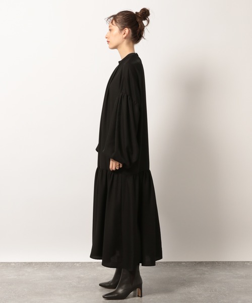 BABYLONE（バビロン）の「BABYLONE / ソフトドビーマキシワンピース【手洗い可】（ワンピース・レディース・ブラック/ベージュ・フリー）」の14枚目の写真
